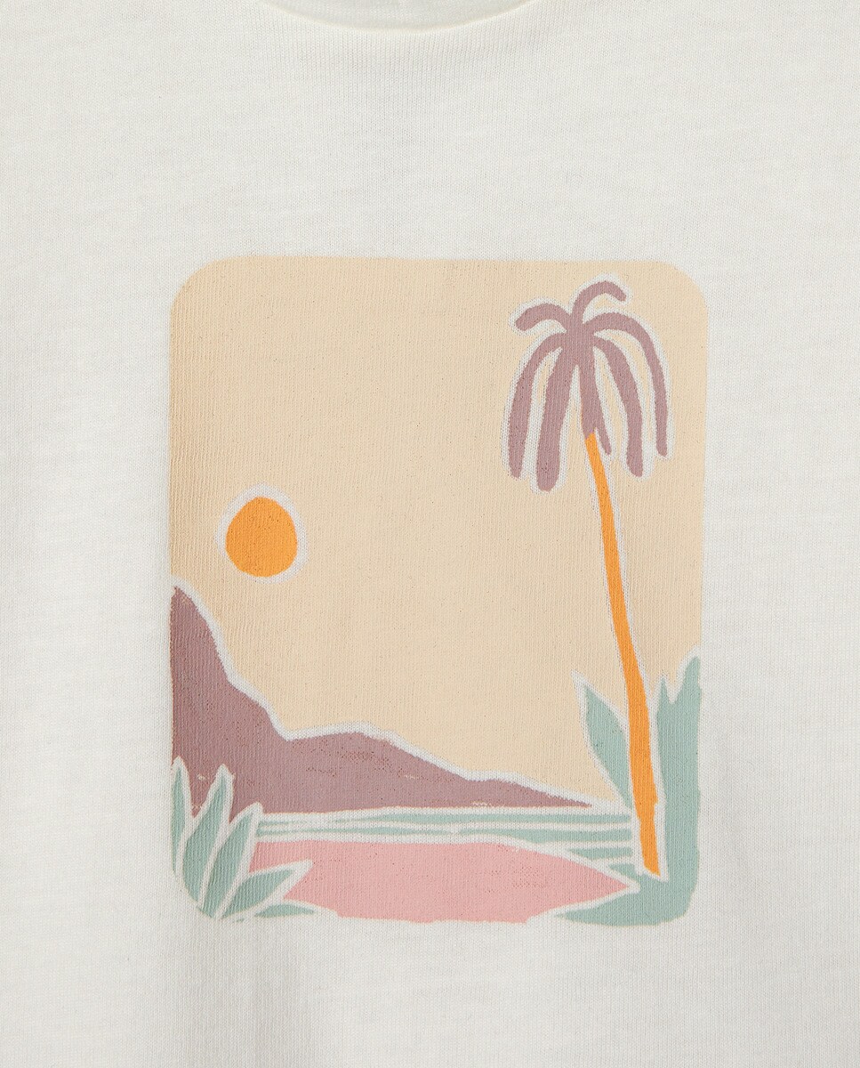 Camiseta bebé niña estampada Crudo-3