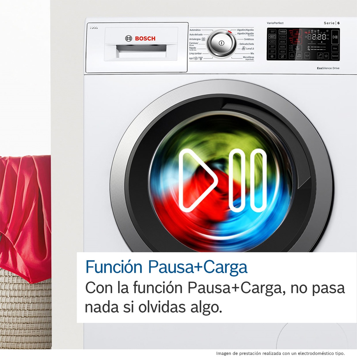 Lavadora Bosch 10 kg / 1400 rpm Autodosificación - WGB254A1ES Blanco-10