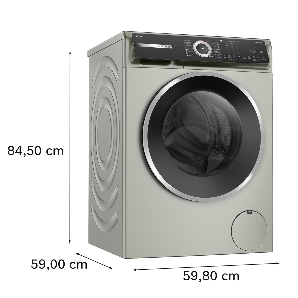 Máquina de Lavar Roupa Bosch Serie 6 WGH244AXES i-DOS, Carga Frontal de 9 Kg e 1400 rpm - Silver Inox Silver/Inox-2