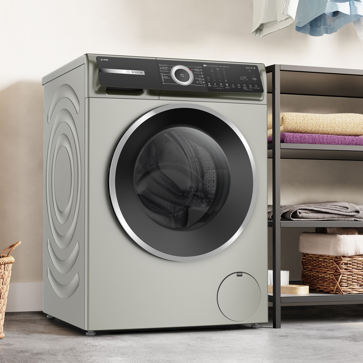 Máquina de Lavar Roupa Bosch Serie 6 WGH244AXES i-DOS, Carga Frontal de 9 Kg e 1400 rpm - Silver Inox Silver/Inox-3