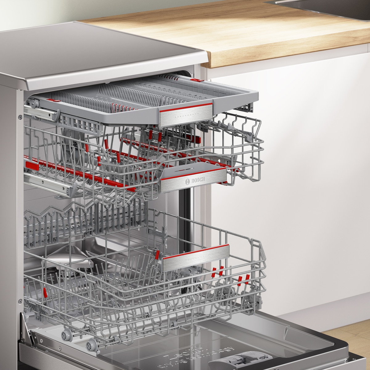 Máquina de Lavar Loiça Bosch Serie 8 SMS8TCI04E de 14 Conjuntos, 3º Cesto e de 60 cm - Aço Antidedadas Aço inoxidável-4