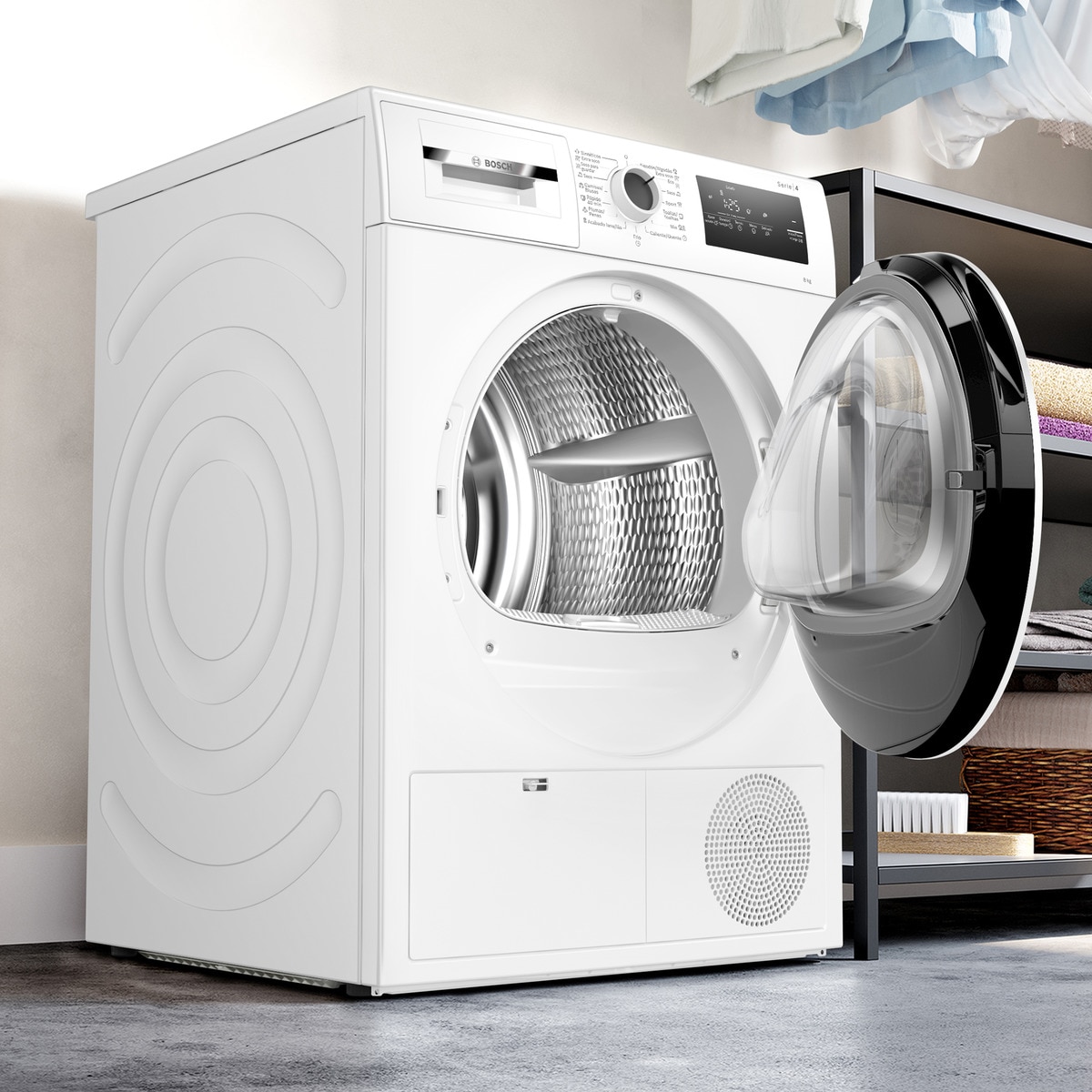 Secadora Bosch 8 Kg Condensación, Bomba de calor, Serie 4 - WTR83200ES Blanco-4