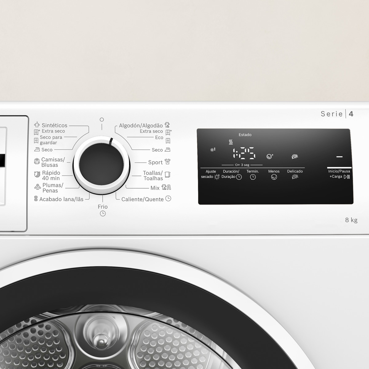 Secadora Bosch 8 Kg Condensación, Bomba de calor, Serie 4 - WTR83200ES Blanco-5
