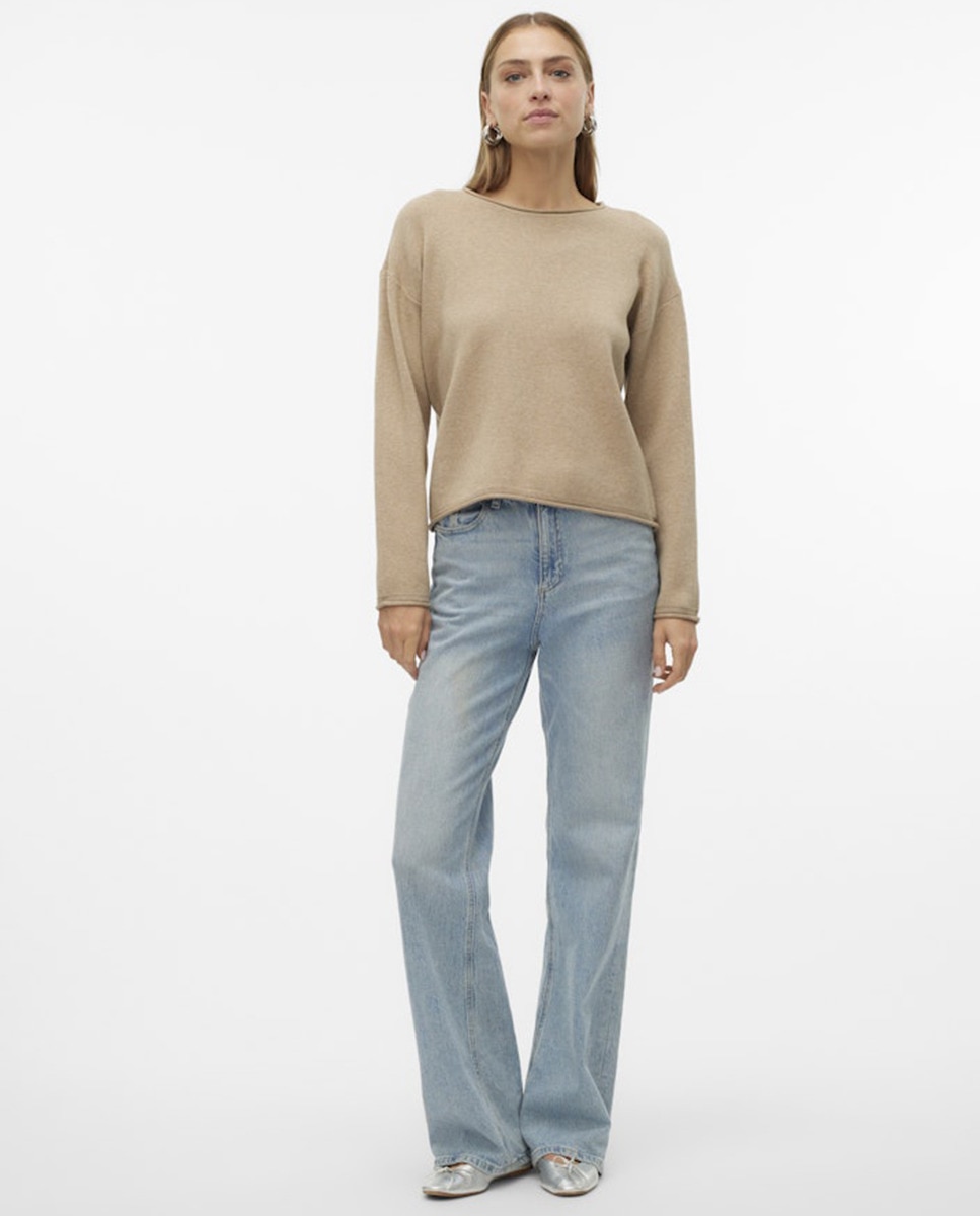 Camisola de Malha Regular Branco-6