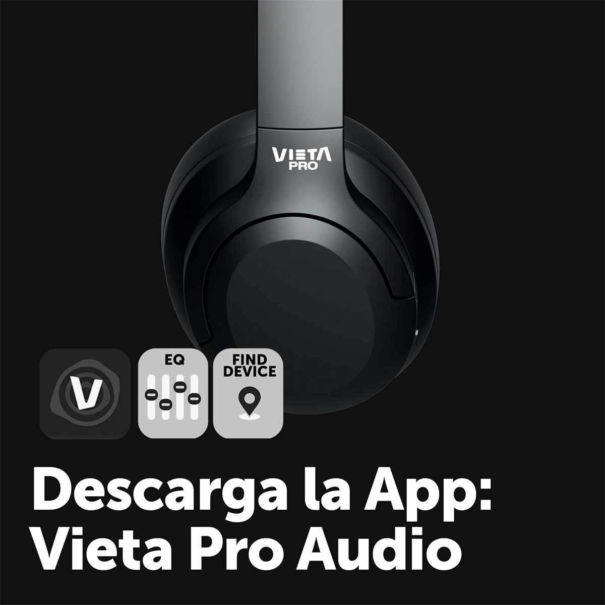 Auriculares de diadema Vieta Pro Flow negro Bluetooth 5.4 Negro-4