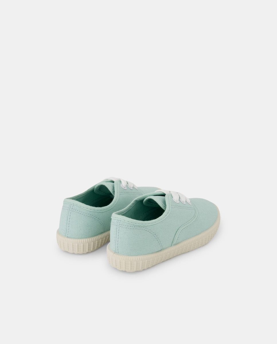 Lona bebés con cordones suela flexible Verde-3