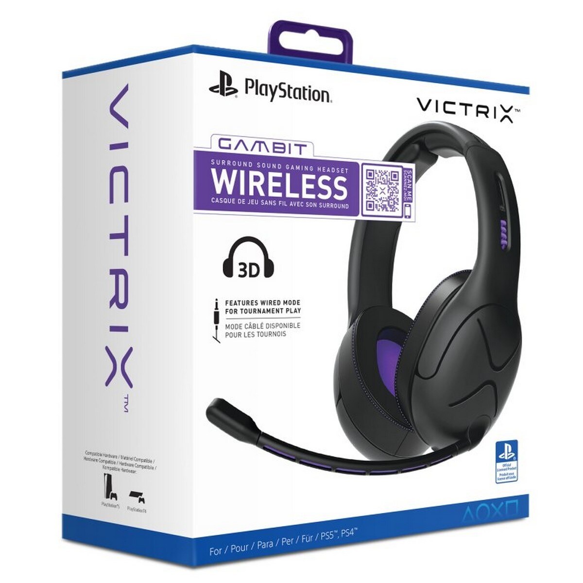 Headset Gaming PDP Victrix Gambit PS5/PS4 - Preto / Roxo 8