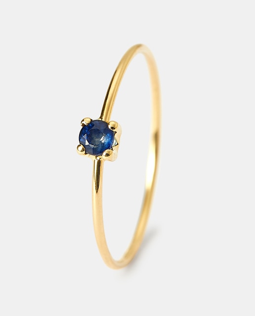 Imagen 0 de Anillo de oro y zafiro tratado