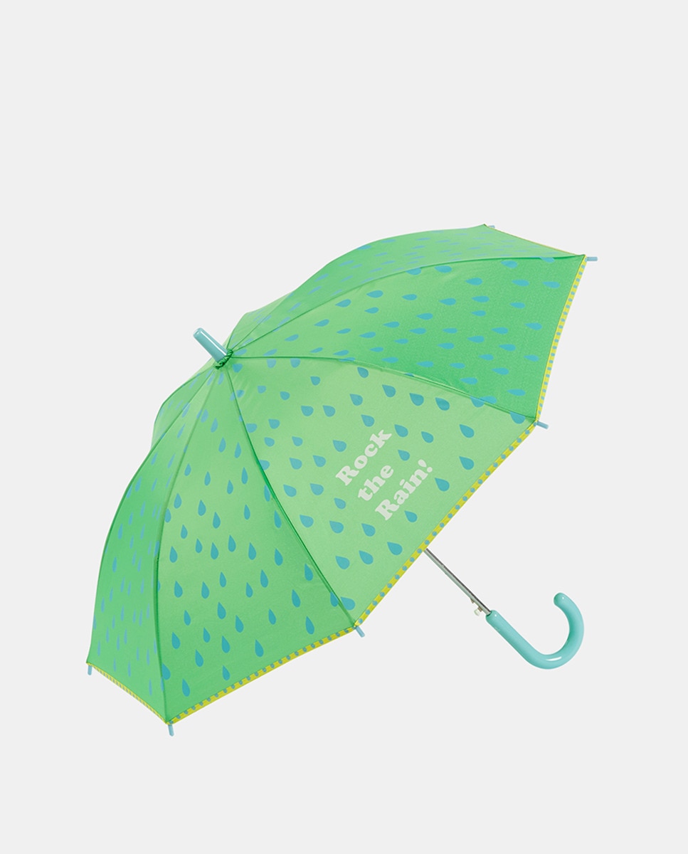 Guarda-Chuva Automático de Criança. Punho Curvo Verde-1