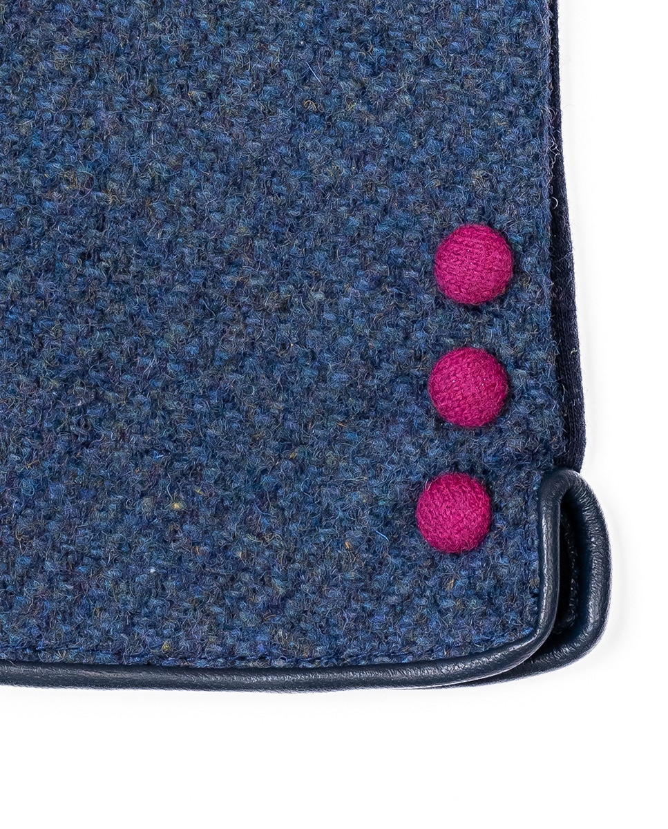 Luvas de Malha de Lã Forradas com Botões em Contraste Azul-marinho-2