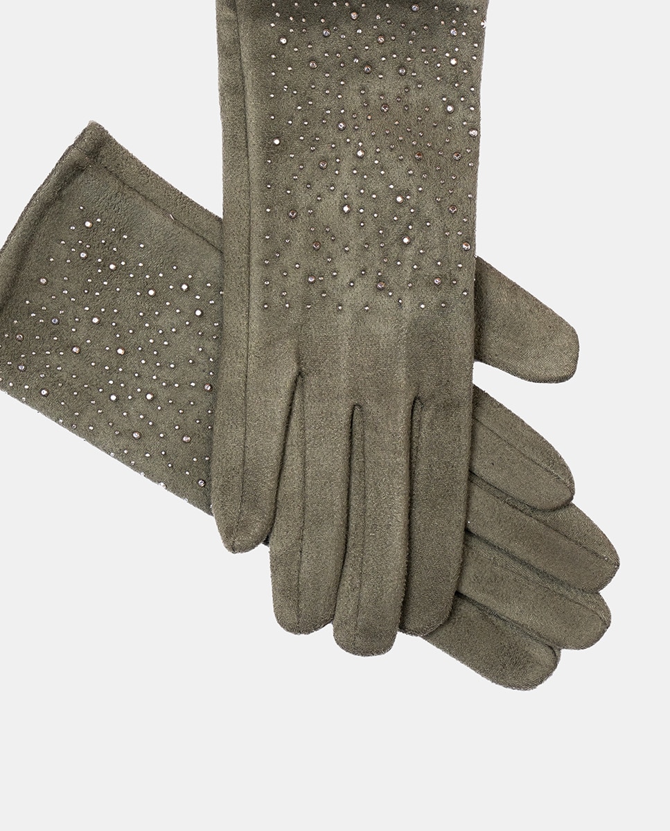 Luvas de Camurcina com Tachas Verde-2