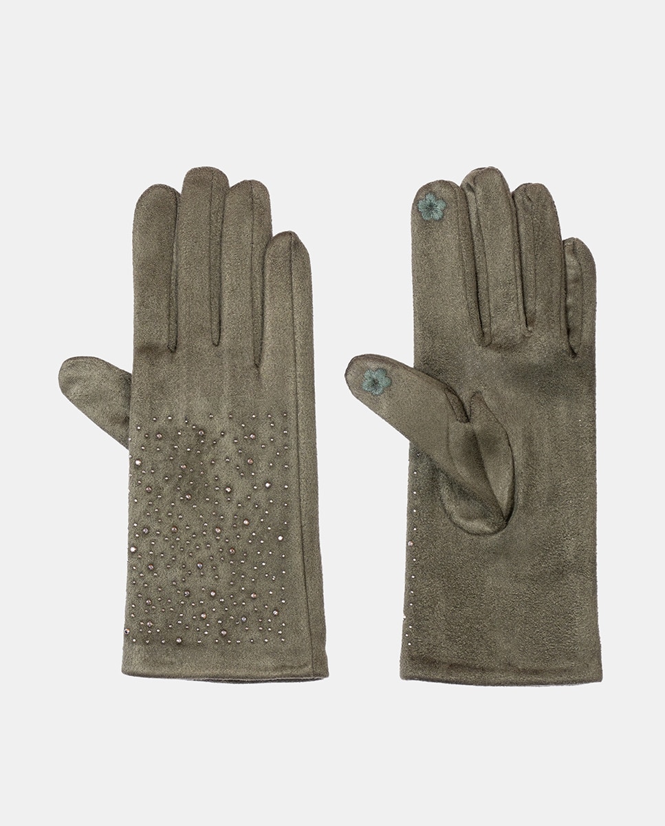 Luvas de Camurcina com Tachas Verde-1