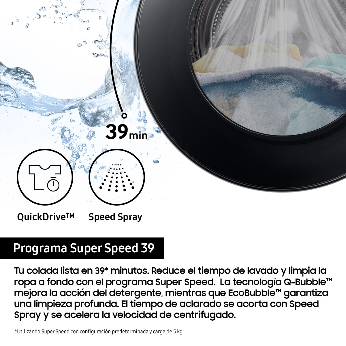 Lavadora Secadora Samsung 9kg/6kg con Autodosificación Clase D/A Negra WD90DG6B85BBU3 Negro-4