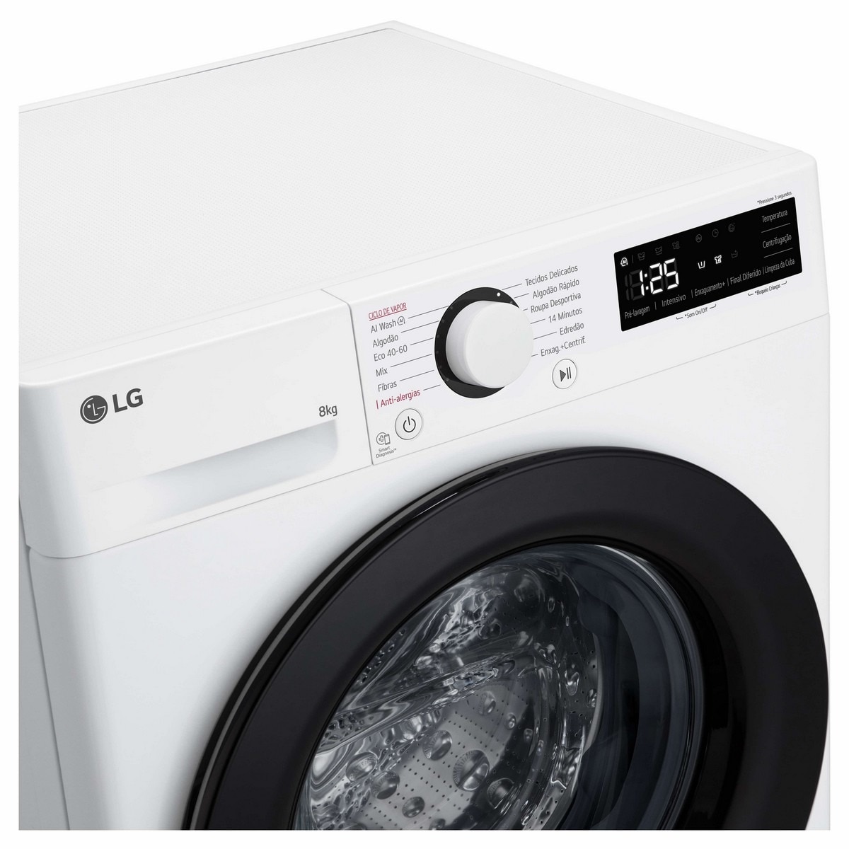 Máquina de Lavar Roupa LG Slim F2WR5S8S6W AI DD™ Carga Frontal e de 8 Kg e de 1200 rpm - Branco Branco-4