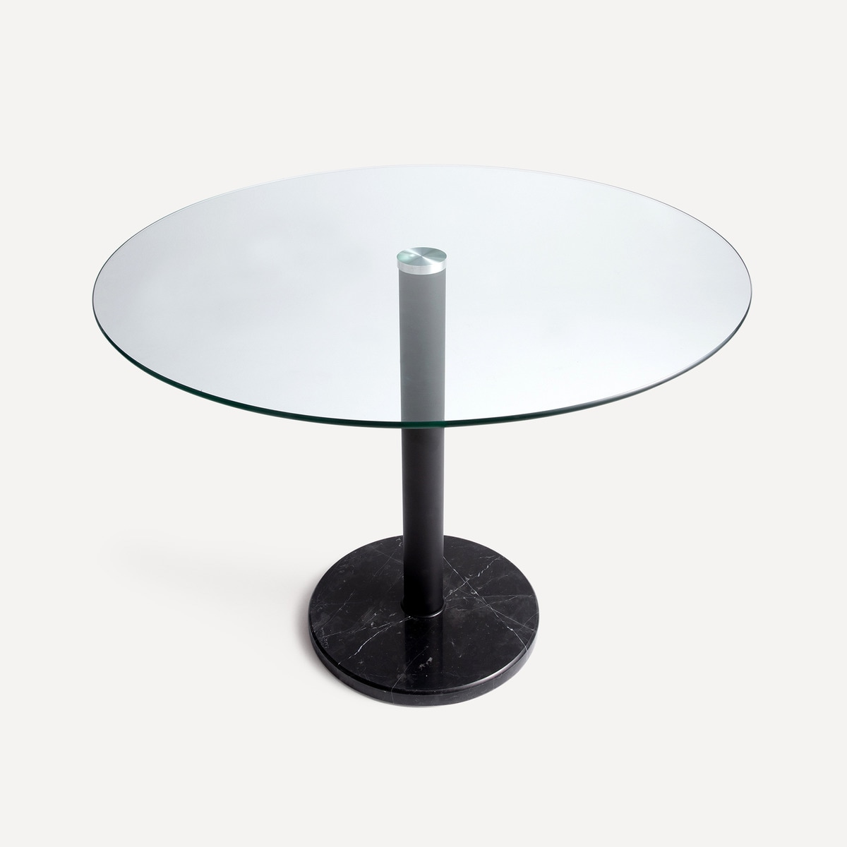 Mesa de refeições redonda de cristal Degas Vidro/Preto-1