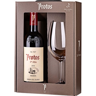 vino tinto reserva DO Ribera del Duero estuche 75 cl con regalo de una copa - Protos