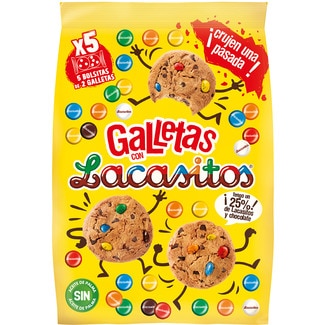 galletas con Lacasitos 5 bolsitas de 2 galletas bolsa 120 g - Lacasitos