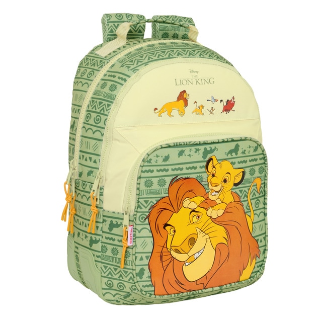 Imagen 0 de Mochila doble con cantoneras adaptable a carro Mufasa Safta verde y beige
