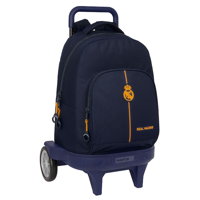 Imagem 0 de Mochila grande com rodas compacta evolution extraivel Real Madrid C.F. azul marinho