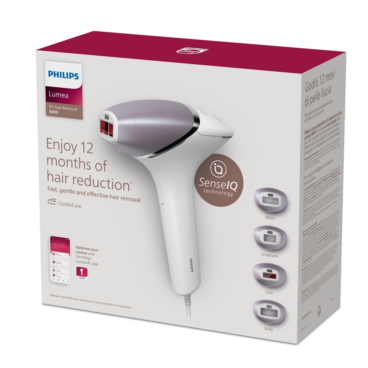 Depiladora de Luz Pulsada IPL Philips Serie 8000 BRI947/00 para Rosto, Corpo com 4 Acessórios Branco-11