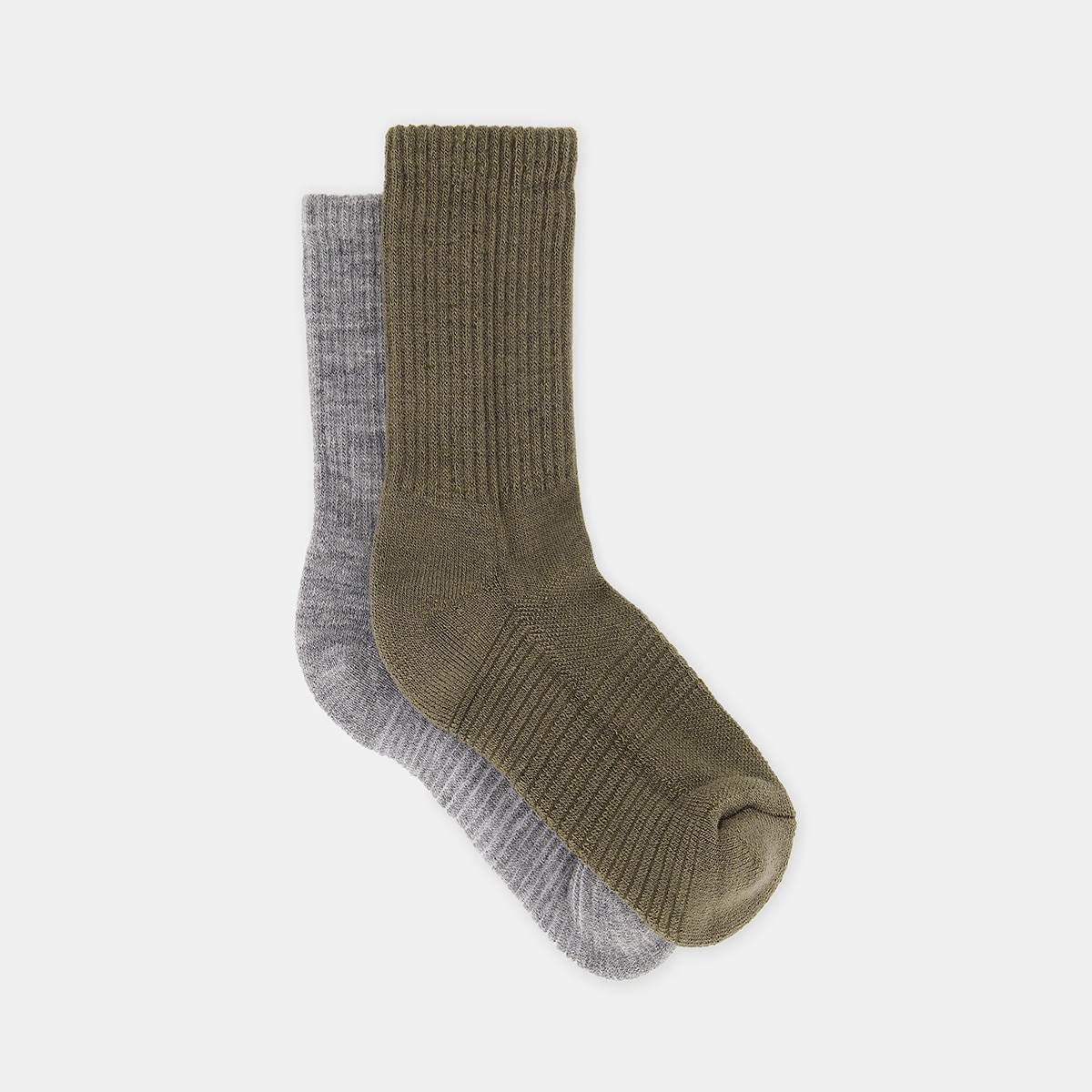 Pack 2 calcetines montaña infantil Kaki-1