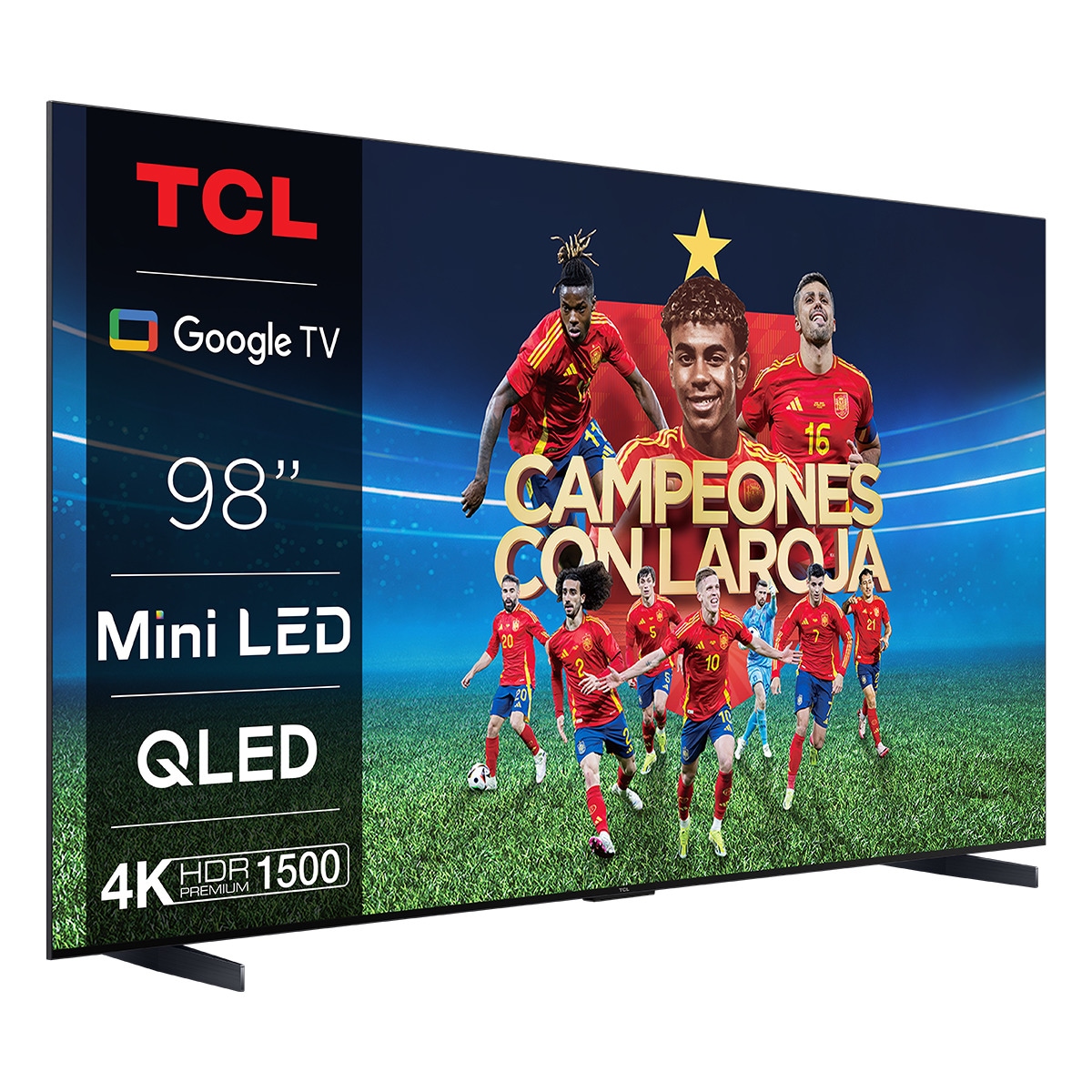 TV QD Mini LED 248 cm (98") TCL 98C805, 4K UHD 1600 nits, Smart Google TV Dolby Vision y Atmos, sonido Onkyo 2.1, Motion Clarity Pro de 144 Hz Titanio-1