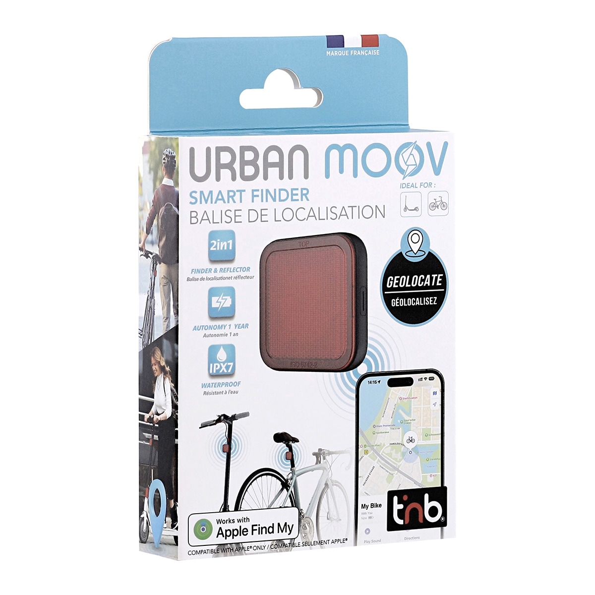 Localizador para bicicletas o patinetes T'nB Umatag Rojo-6