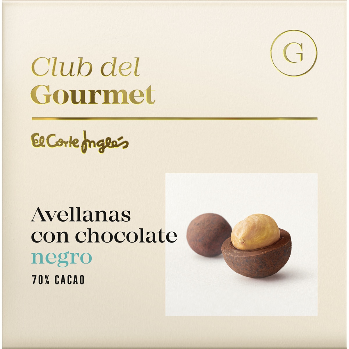 Avelãs com Chocolate Preto 70% embalagem 80 g