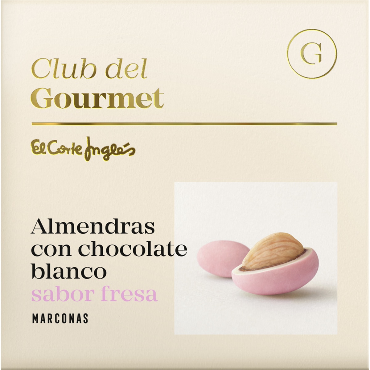 Amêndoas de Chocolate Branco com Morango embalagem 80 g