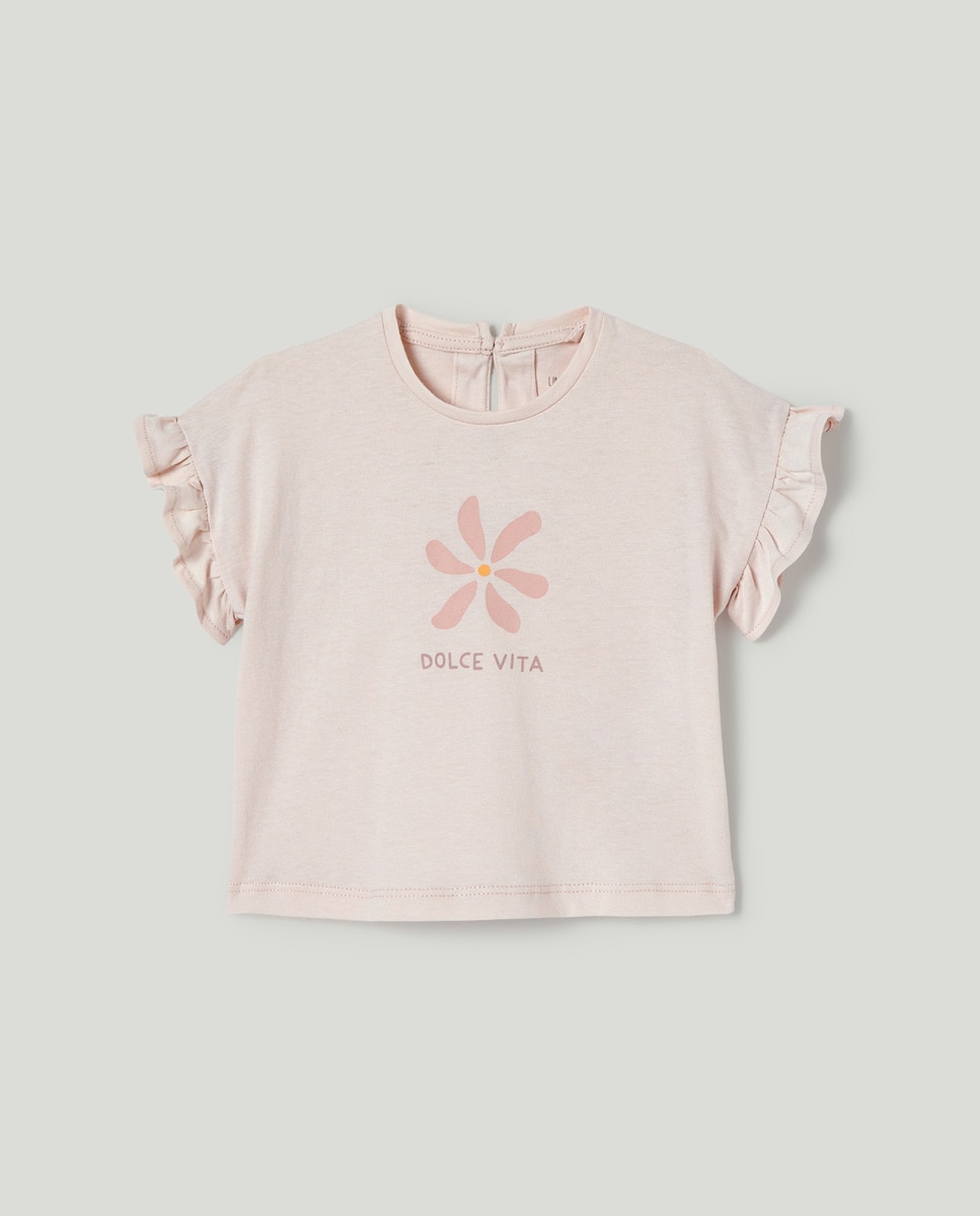 Camiseta bebé niña estampada Rosa-1