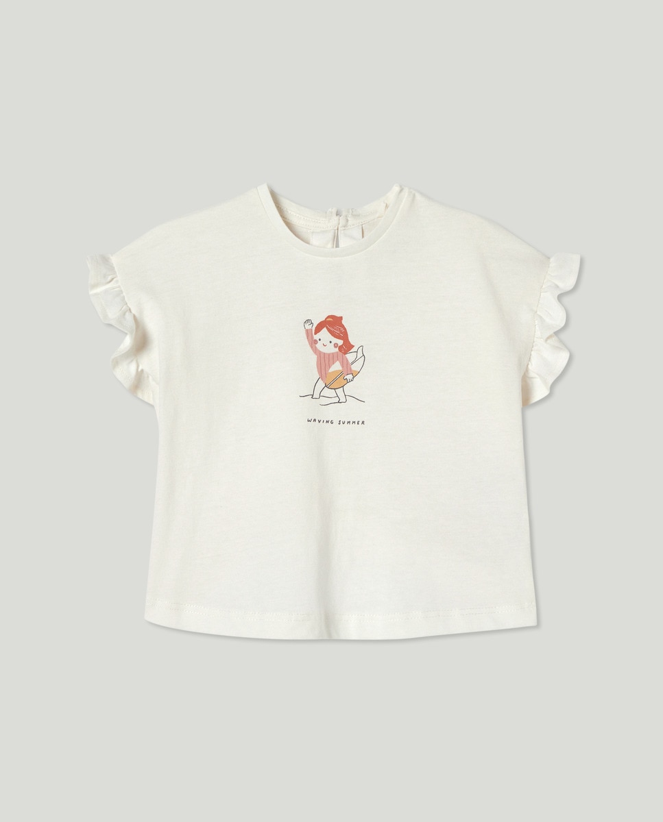 Camiseta bebé niña estampada Amarillo-1