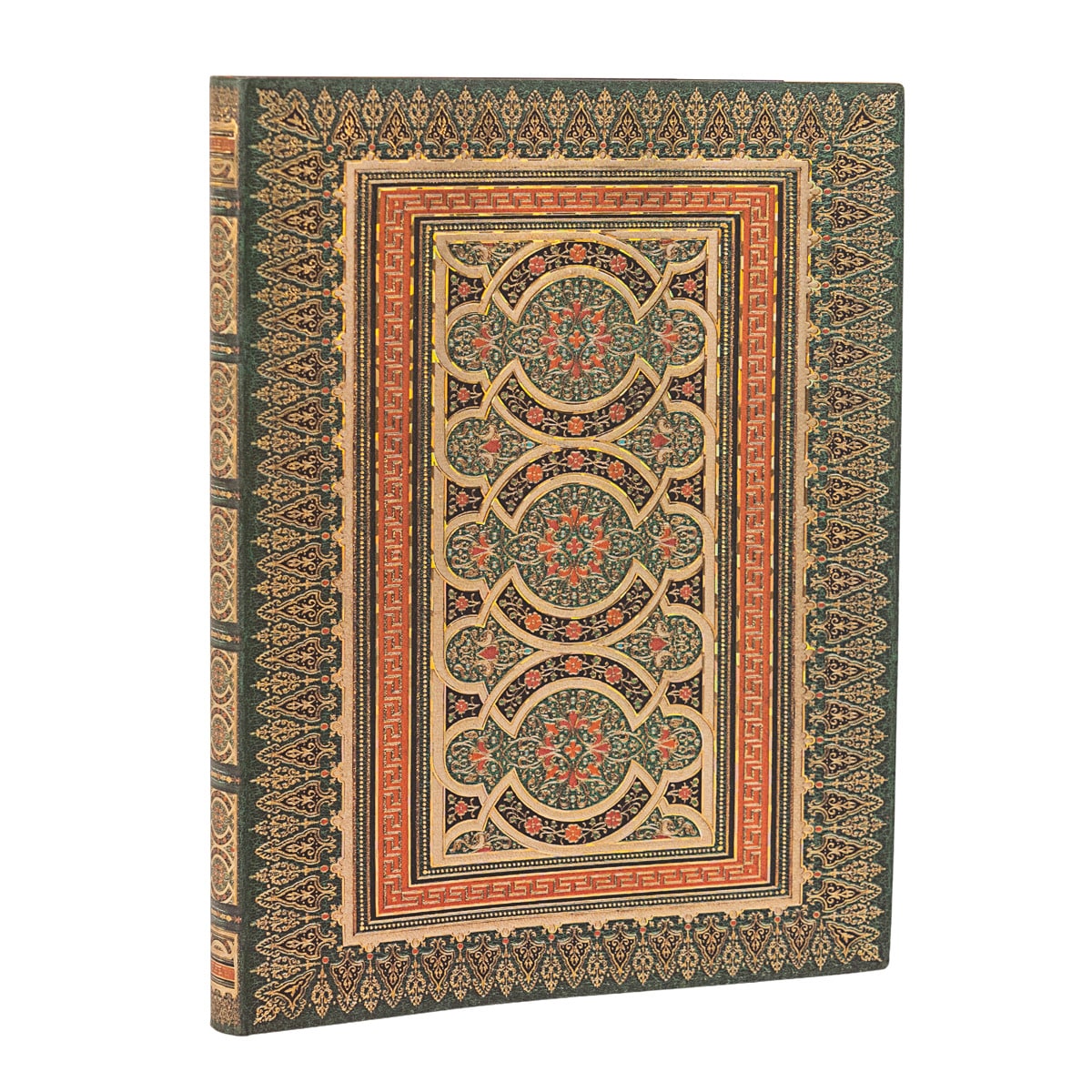 Libreta Flexi Dafnis Ultra (175x225x12mm) rayada de 176 páginas y cierre con banda elástica Paperblanks verde 1