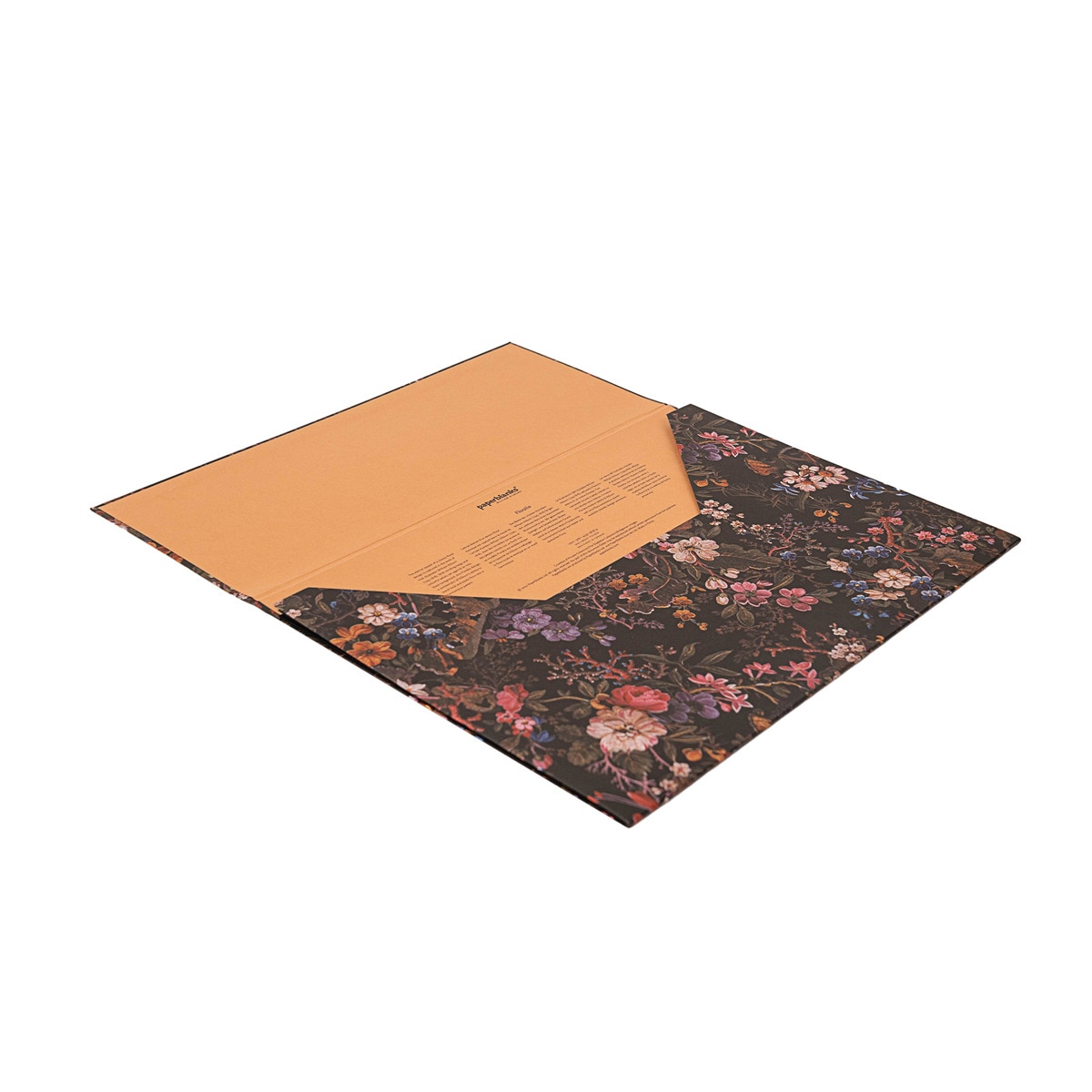 Carpeta para documentos Floralia (325x235x5mm) cierre con solapa magnética Paperblanks negro 2