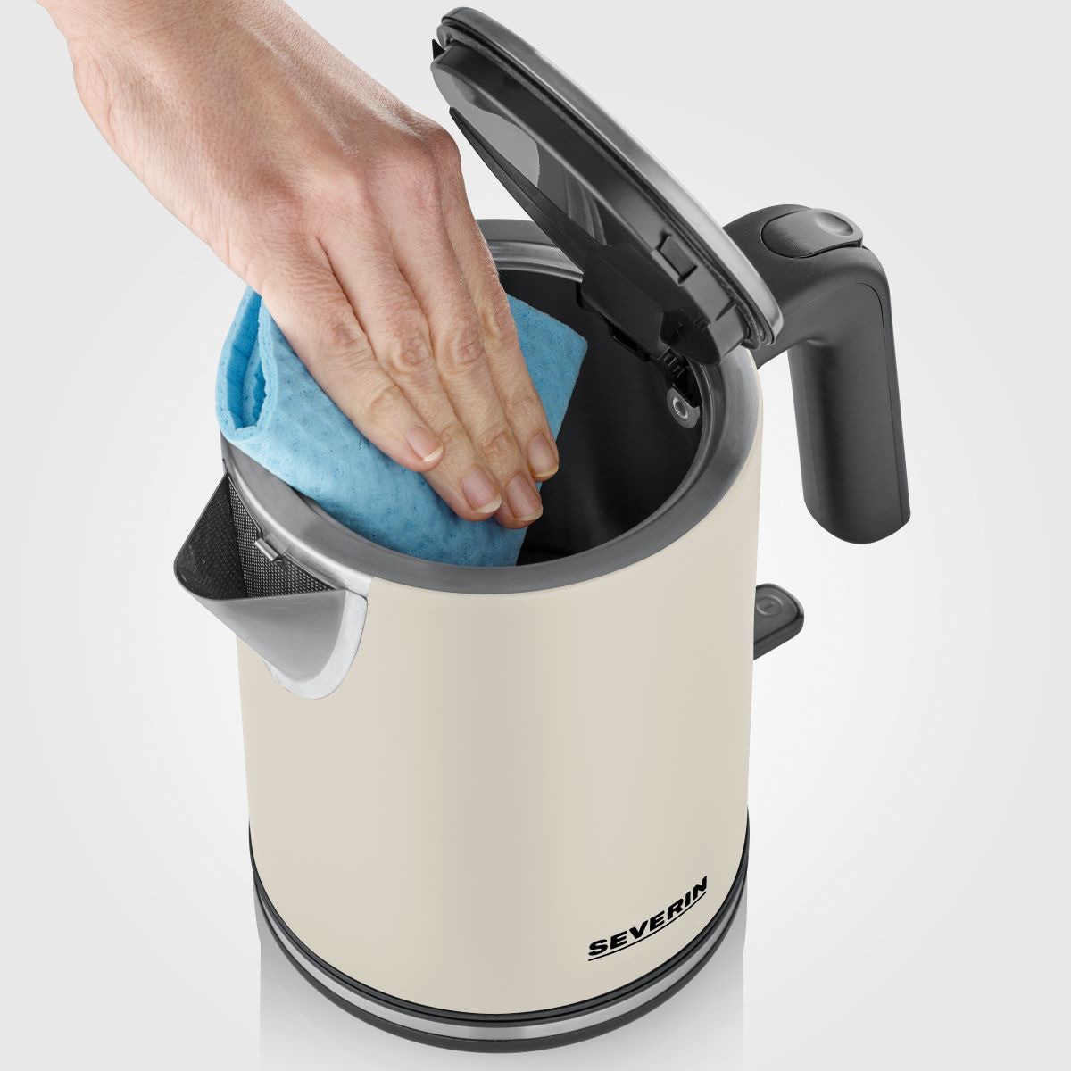 Hervidor de agua Severin 9577 con sistema inalámbrico central de 360° Beige / Negro-4