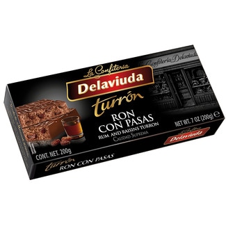 turrón praliné de ron con pasas Calidad Suprema estuche 200 g - Delaviuda