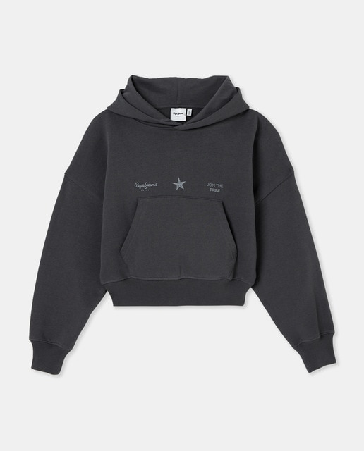 Imagen 0 de Sudadera Yaiza con capucha en gris oscuro. "PEPE TRIBE"