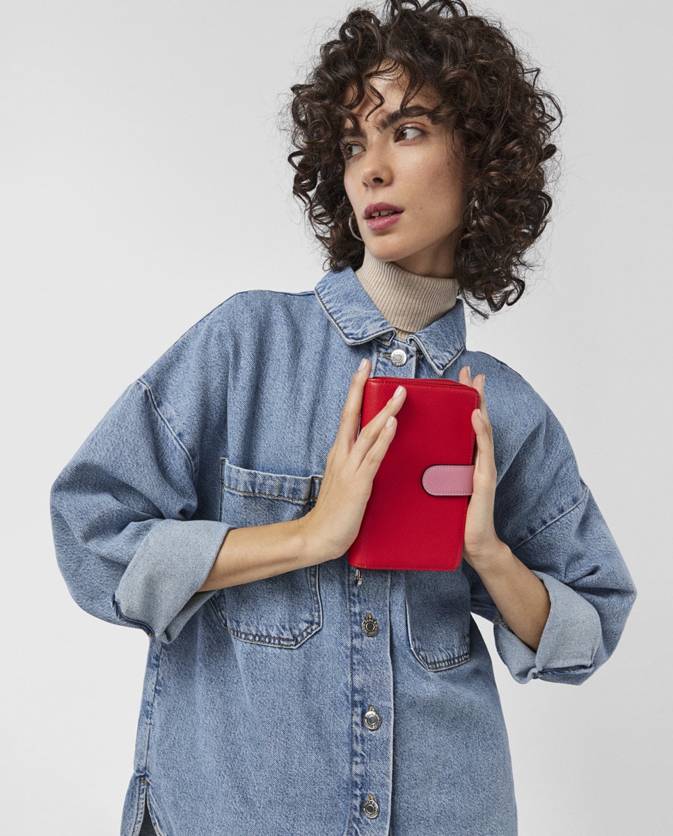 Carteira Grande com Fecho de Correr - Vermelho Vermelho-3