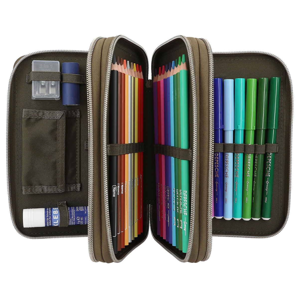 Estuche triple verde Dino World 6