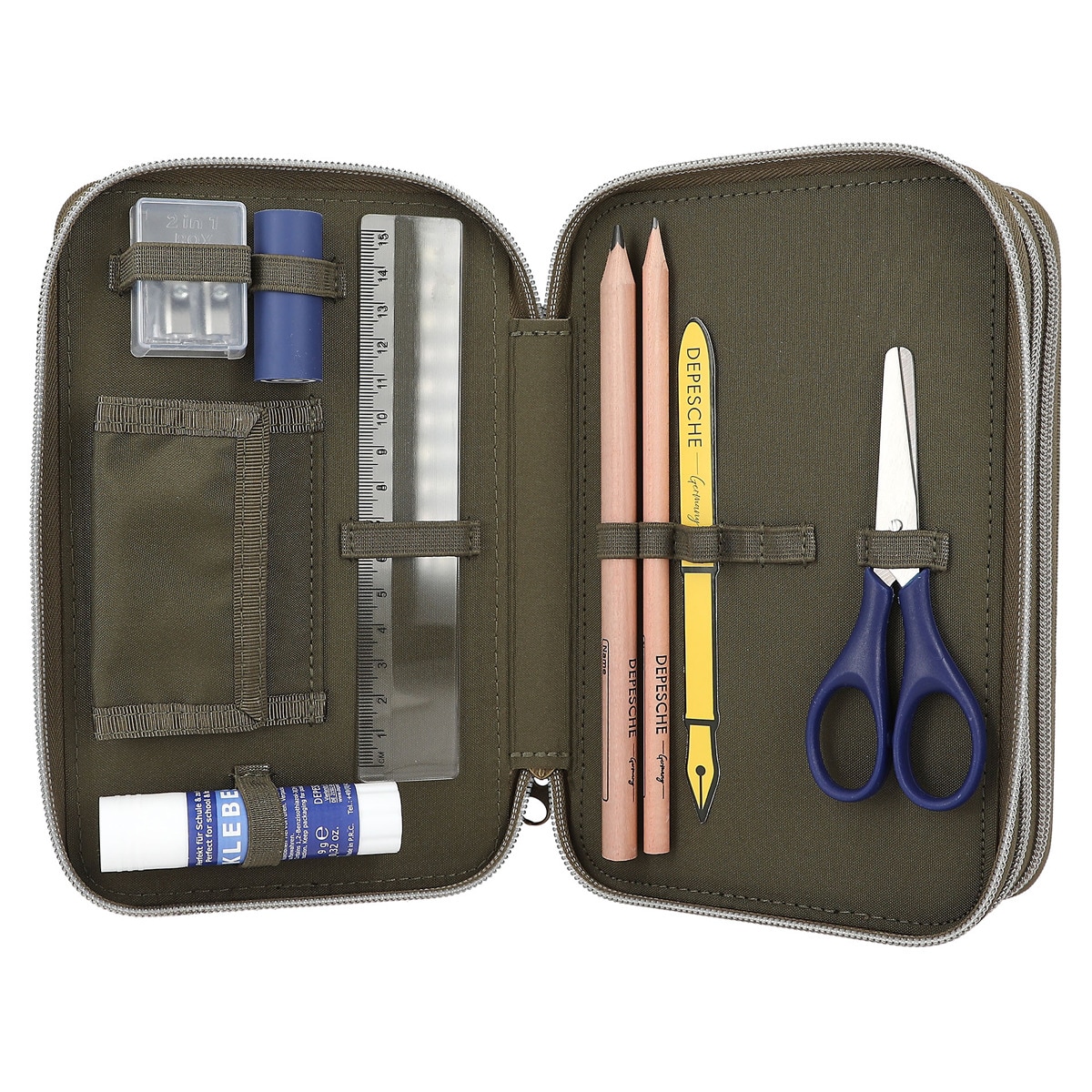 Estuche triple verde Dino World 4