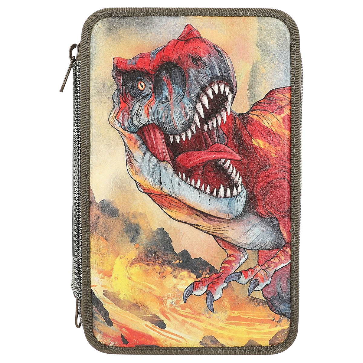 Estuche triple verde Dino World 2