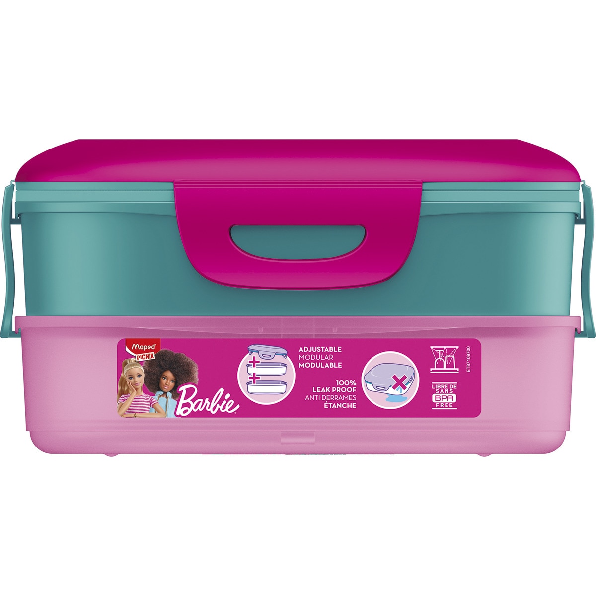 Contenedor 2 compartimentos Barbie Maped Rosa-2