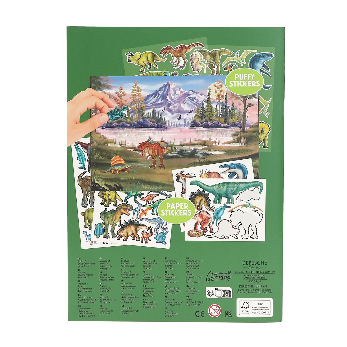 Libro pegatinas en relieve Dino World 5