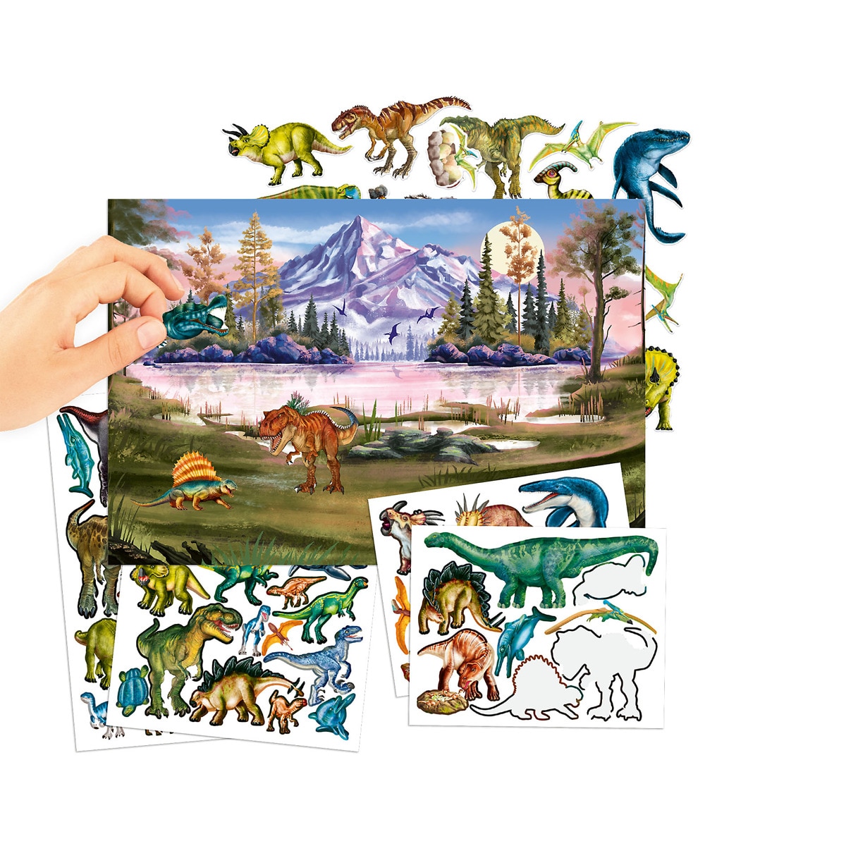 Libro pegatinas en relieve Dino World 4