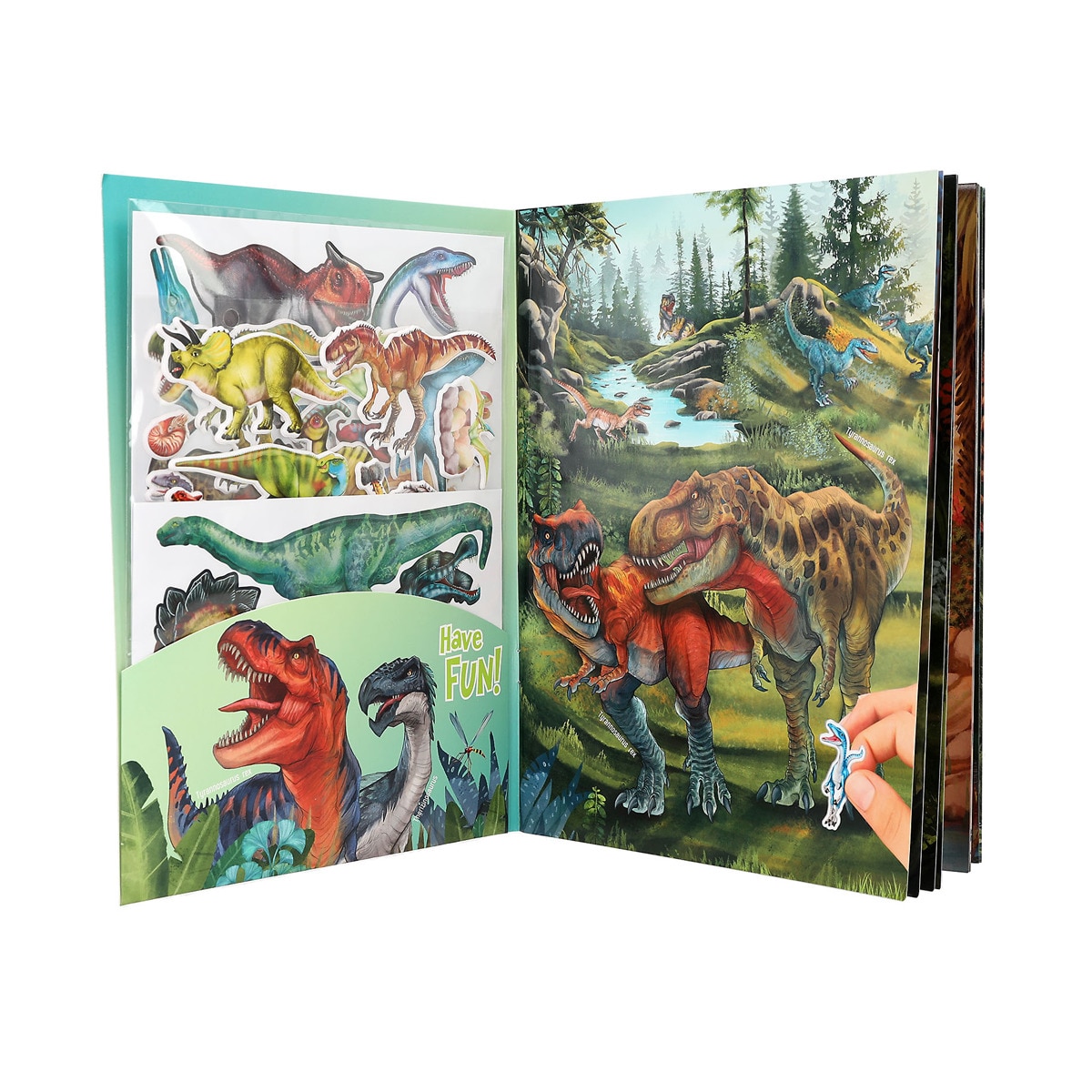 Libro pegatinas en relieve Dino World 3