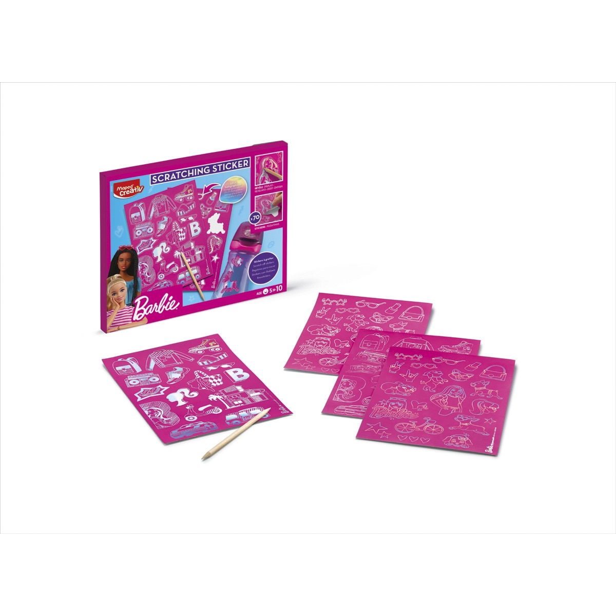Scratching sticker Barbie Maped Rosa-2