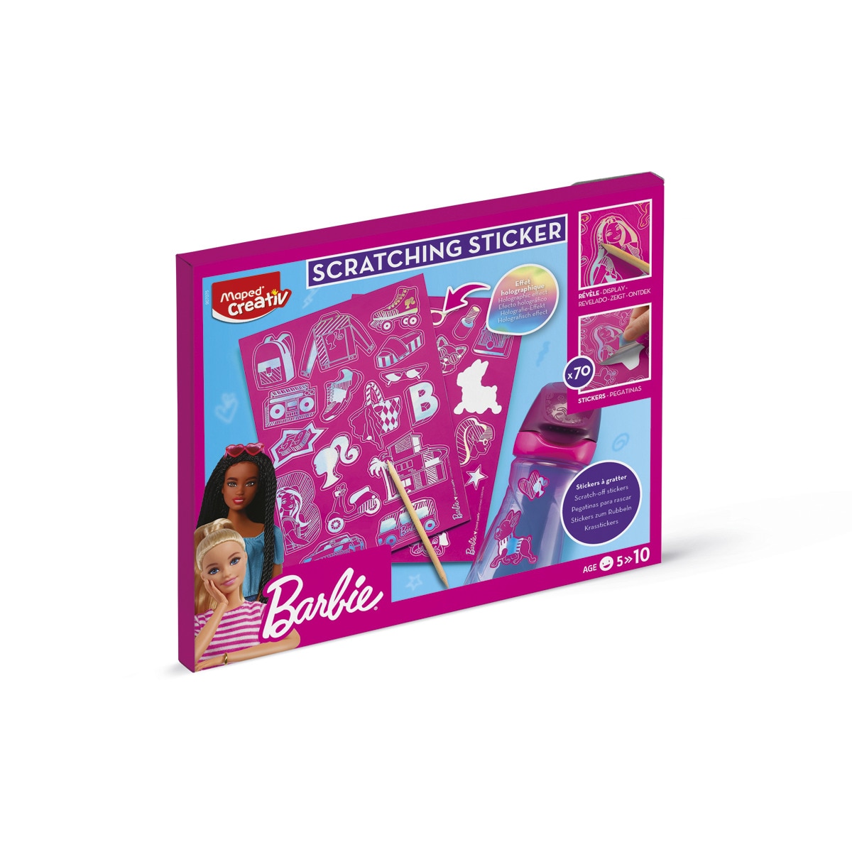 Scratching sticker Barbie Maped Rosa-1