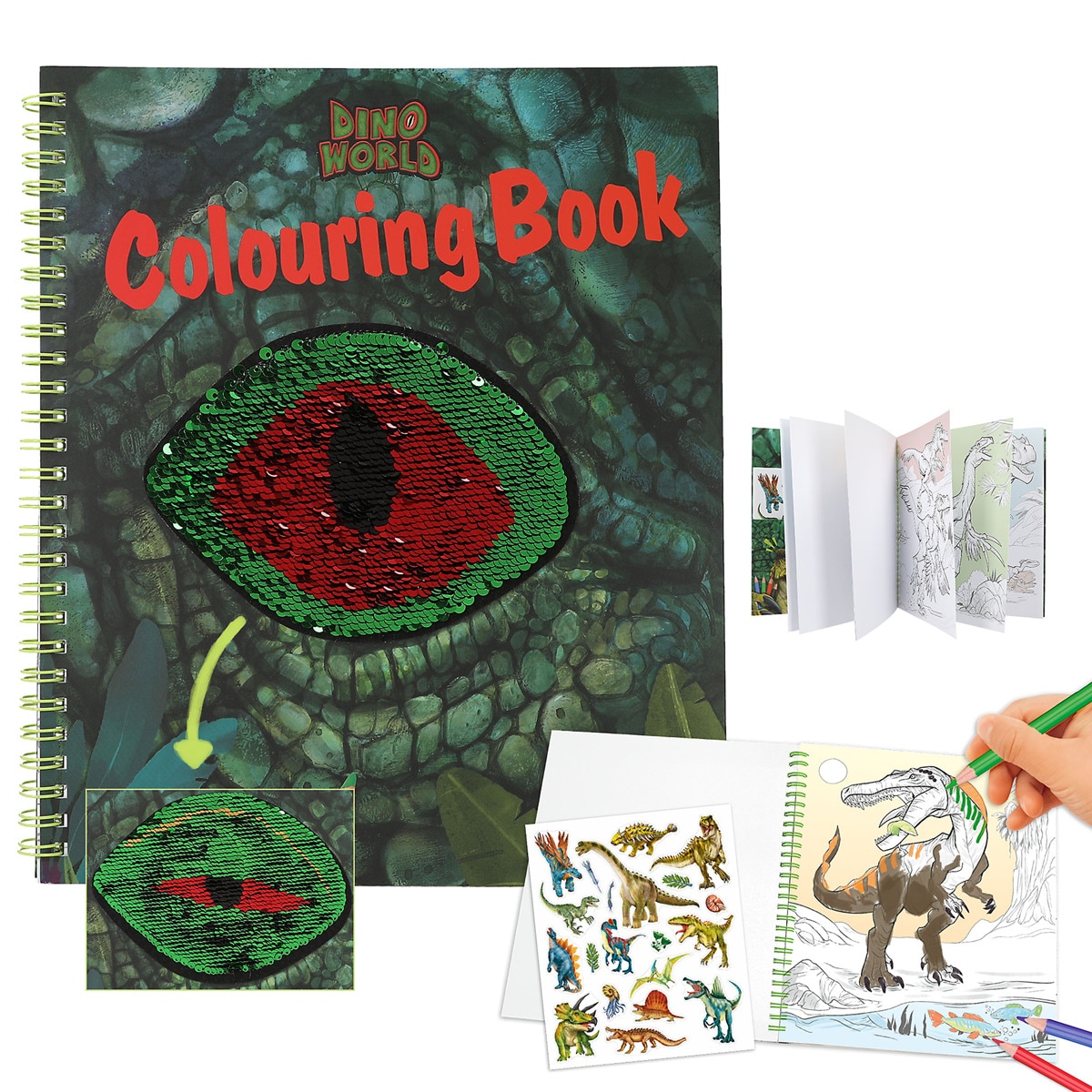 Imagem 0 de Livro de colorir com lantejoulas Dino World