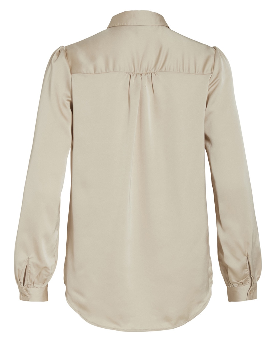 Camisa acetinada de mulher Natural-5