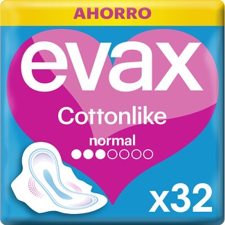 Cottonlike compresa con alas normal bolsa 32 unidades - Evax
