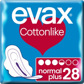 Cottonlike compresa con alas normal plus bolsa 28 unidades - Evax
